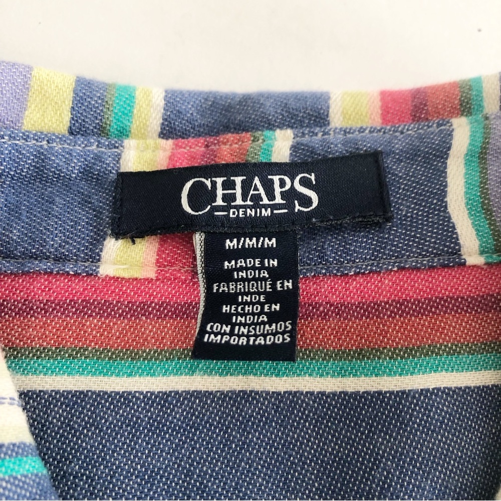 Vintage | Multi Color Stripe Long Sleeve Shirt Western Southwestern Medium - Picture 10 of 11